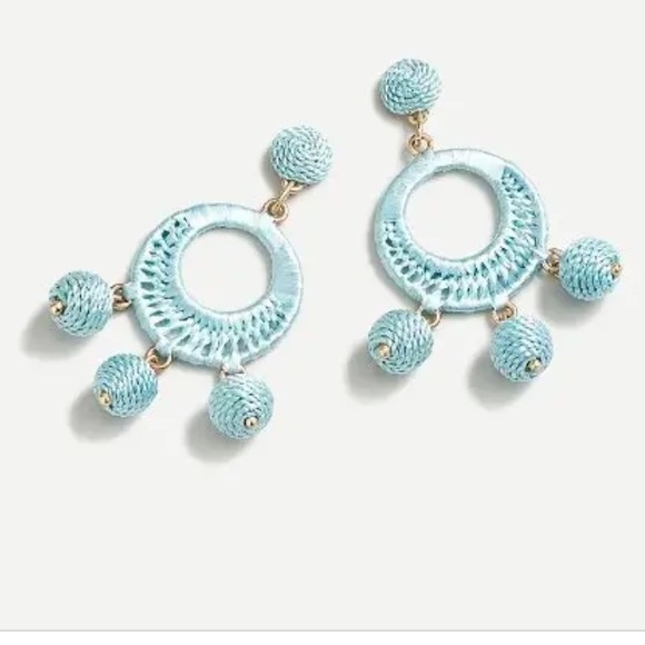 J. Crew Jewelry - J.crew Raffia-wrapped triple drop earrings